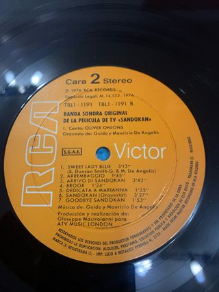 Vinilo Sandokan Banda Sonora Original RCA