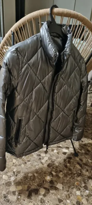 Chaqueta Massimo Dutti Gris Metalizado Talla M