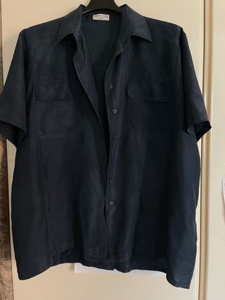 Camicia seta blu Tg UNICA