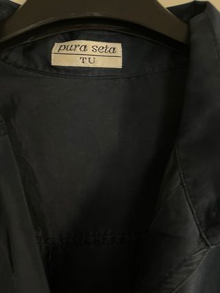 Camicia seta blu Tg UNICA