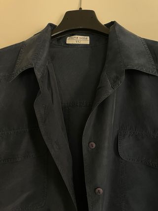 Camicia seta blu Tg UNICA