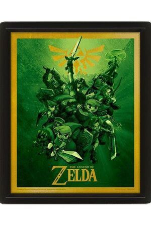 Póster 3D The Legend of Zelda con marco