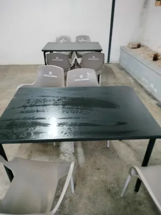 5 Tavoli da Pranzo o Bar Neri 120x80cm