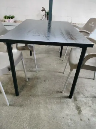 5 Tavoli da Pranzo o Bar Neri 120x80cm