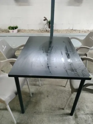 5 Tavoli da Pranzo o Bar Neri 120x80cm