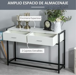 Mesa recibidor metal y madera