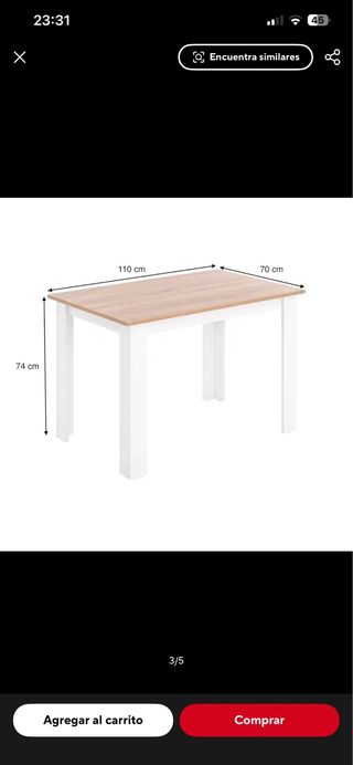 Mesa de comedor.en su caja sin abrir .