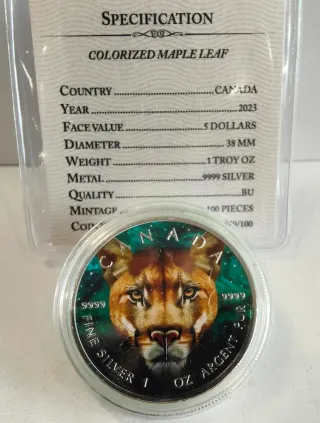 Moneda Plata Pura 1 oz 9999 Canada 2023