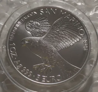 San Marino 2026 Halcón Peregrino 1 Onza Plata 999