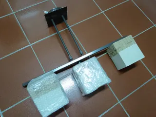 Lámpara salón 3 focos con pantallas