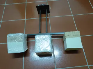 Lámpara salón 3 focos con pantallas