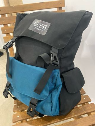 Mochila Guess Los Angeles Negra y Turquesa