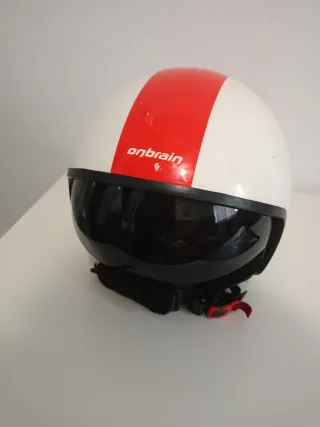 Casco Anbrain Moto Rojo, Blanco y Verde