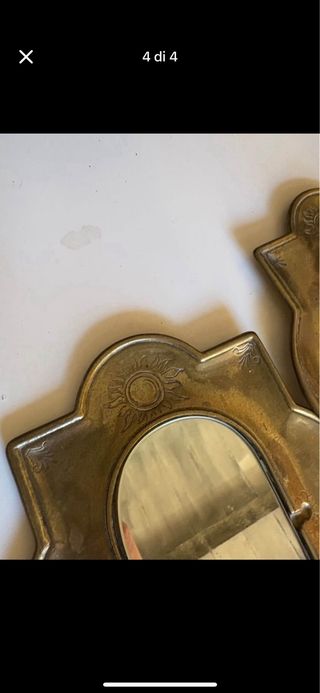 Coppia Portacandele Ottone Antico da Muro