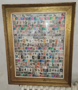 Cuadro Sellos Antiguos España Enmarcado