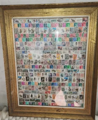 Cuadro Sellos Antiguos España Enmarcado