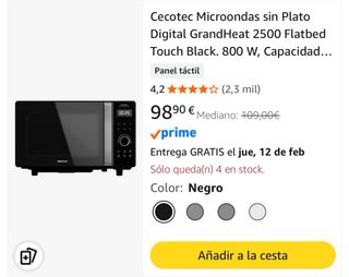 Microondas Cecotec Grandheat 25L
