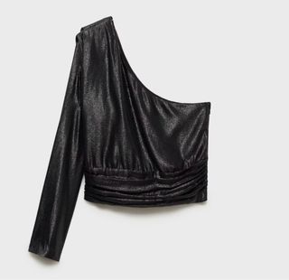 Blusa asimétrica manga abullonada