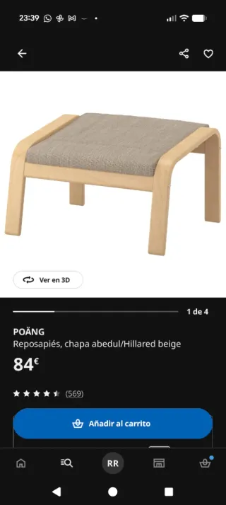 Reposapiés Poäng Madera y Tela