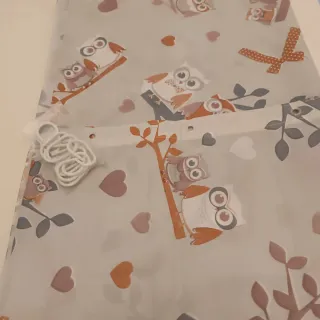Cortina Ducha Nueva Tela Estampado Búhos