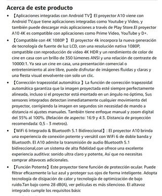 Proyector Portátil  4K 1080P