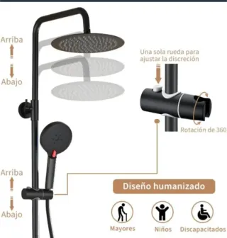 Columna Ducha Termostática Negra