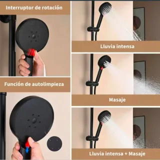 Columna Ducha Termostática Negra