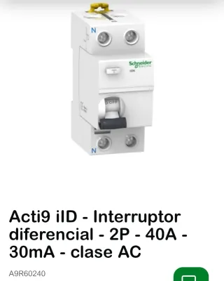 4 Diferenciales Schneider Acti9 AC 40A 30mA