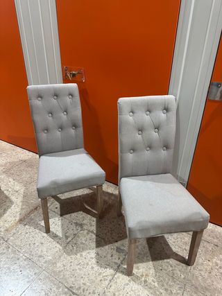 Juego de 2 sillas de comedor tapizadas