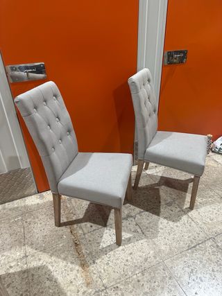 Juego de 2 sillas de comedor tapizadas