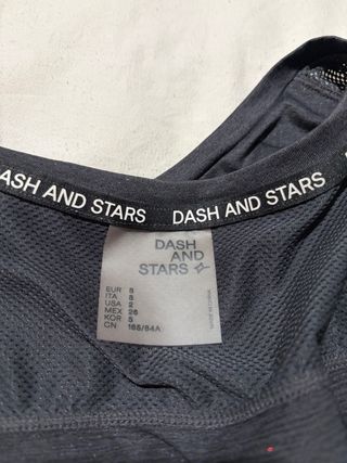 Camiseta deportiva Dash and Stars Talla S Negra