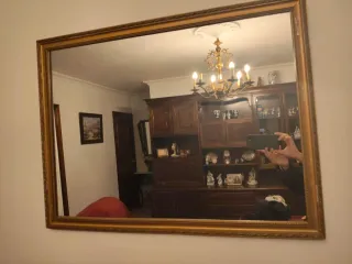 Espejo antiguo madera y cristal