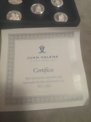 Estuche original Juan Valera monedas de plata