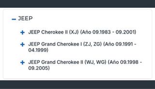 Filtro Mopar Cherokee/Grand Cherokee