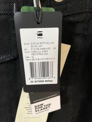 Chaqueta G-Star RAW M Negra Estampado