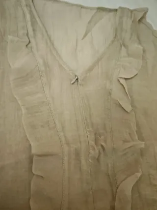 Blusa Lino Beige Talla M