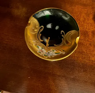 Jarrón y plato cristal Murano