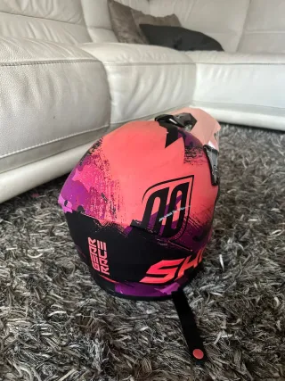 Casco Motocross Shot Rosa + Intercom + Guantes