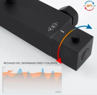 Columna Ducha Termostática Negra