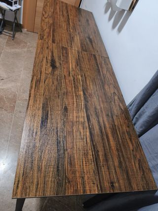 Escritorio doble 200cm madera y metal