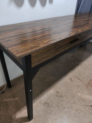 Escritorio doble 200cm madera y metal