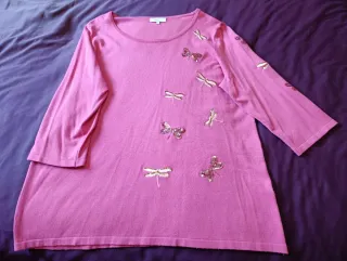 Jersey rosa libélulas lentejuelas