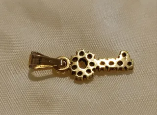 Ciondolo chiave oro giallo 18 KT con zirconi