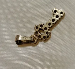 Ciondolo chiave oro giallo 18 KT con zirconi