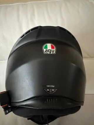 Casco Moto AGV Negro Visera Azul + Visera original