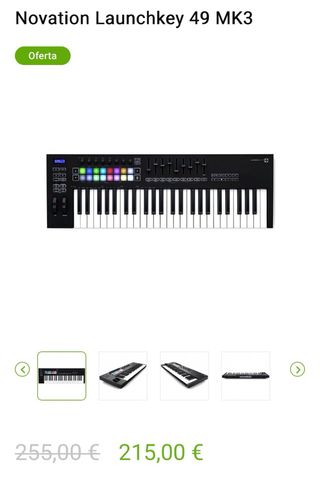 Teclado MIDI Novation (regalo descripción)
