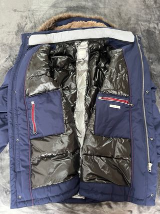 Parka Bugatti Azul con Capucha y Pelo