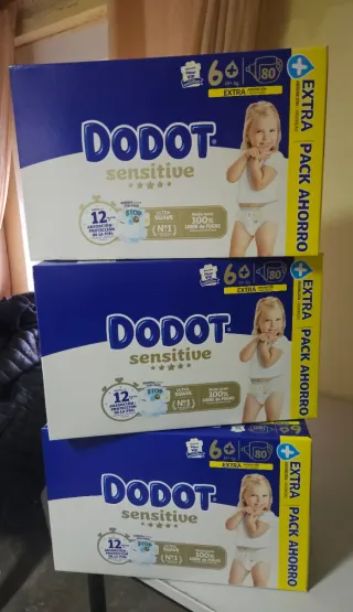 240 Pañales(3x80) Dodot Sensitive t6+