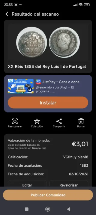 Moneda Portugal 1833