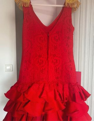Traje de flamenca corto rojo